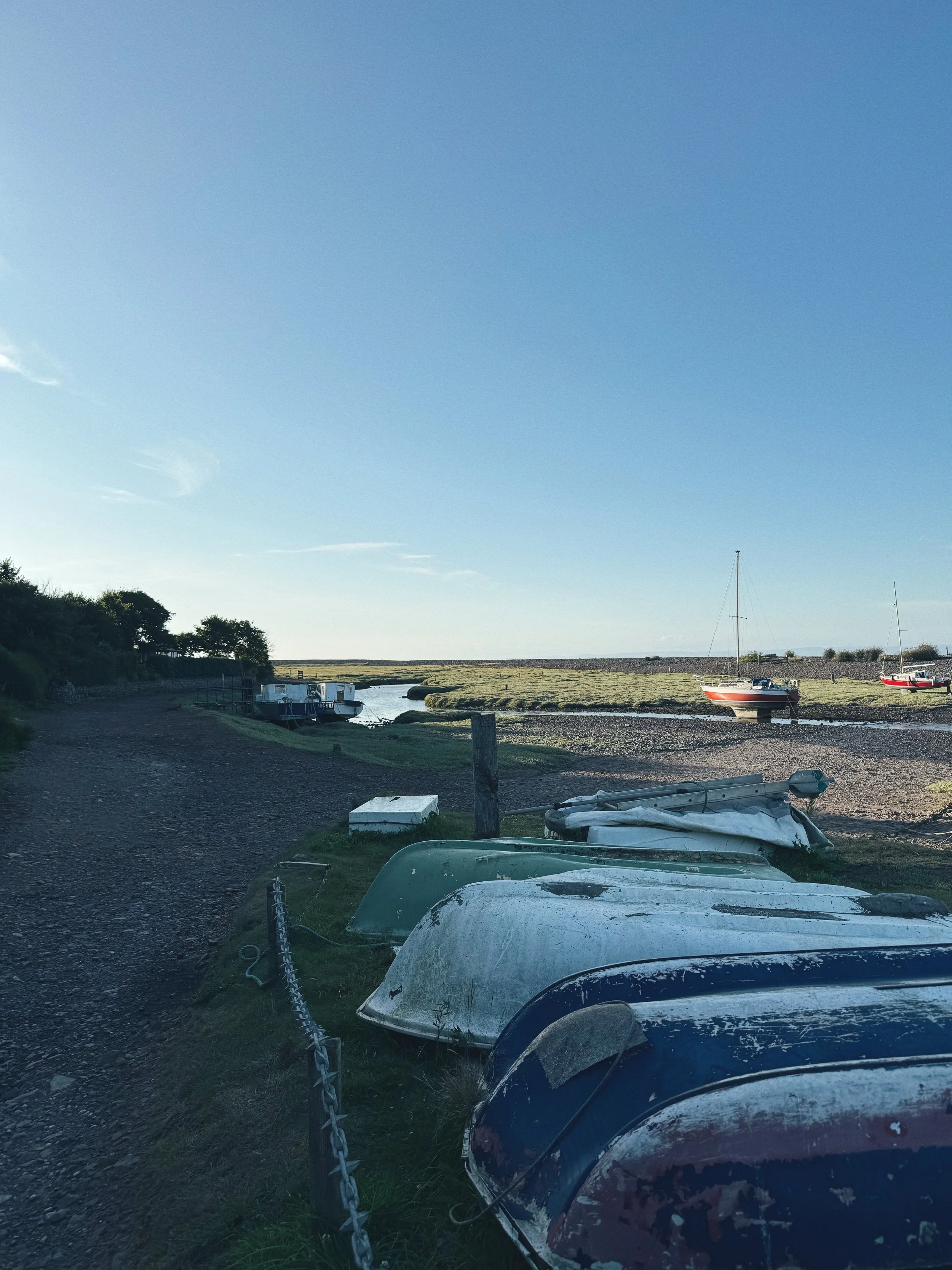 Porlock Weir Boats low tide summer.JPG