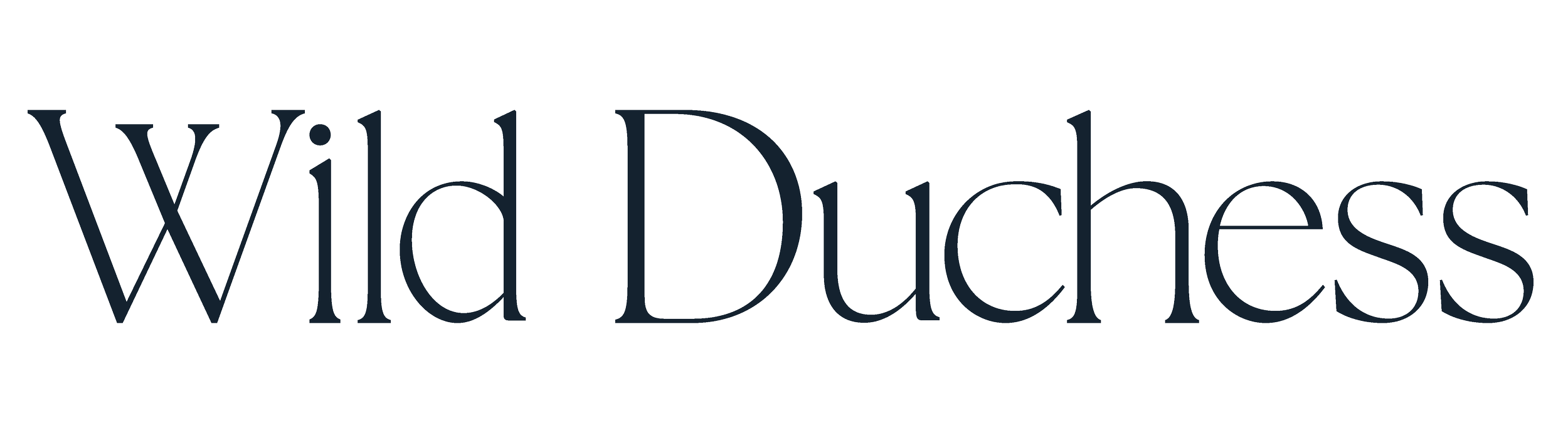 Logo with the words "Wild Duchess" in elegant, dark font.