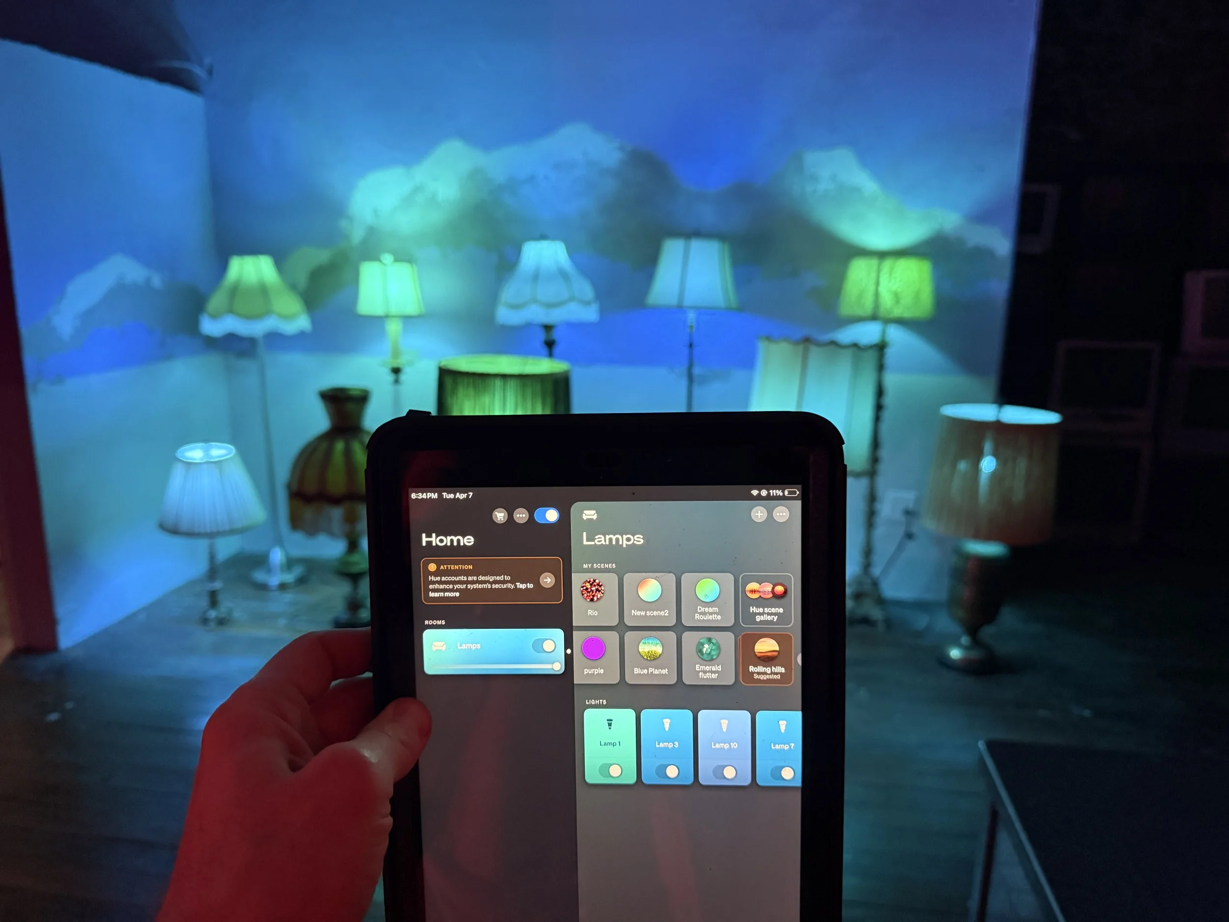 iPad to control Nanlites and Hue Lights