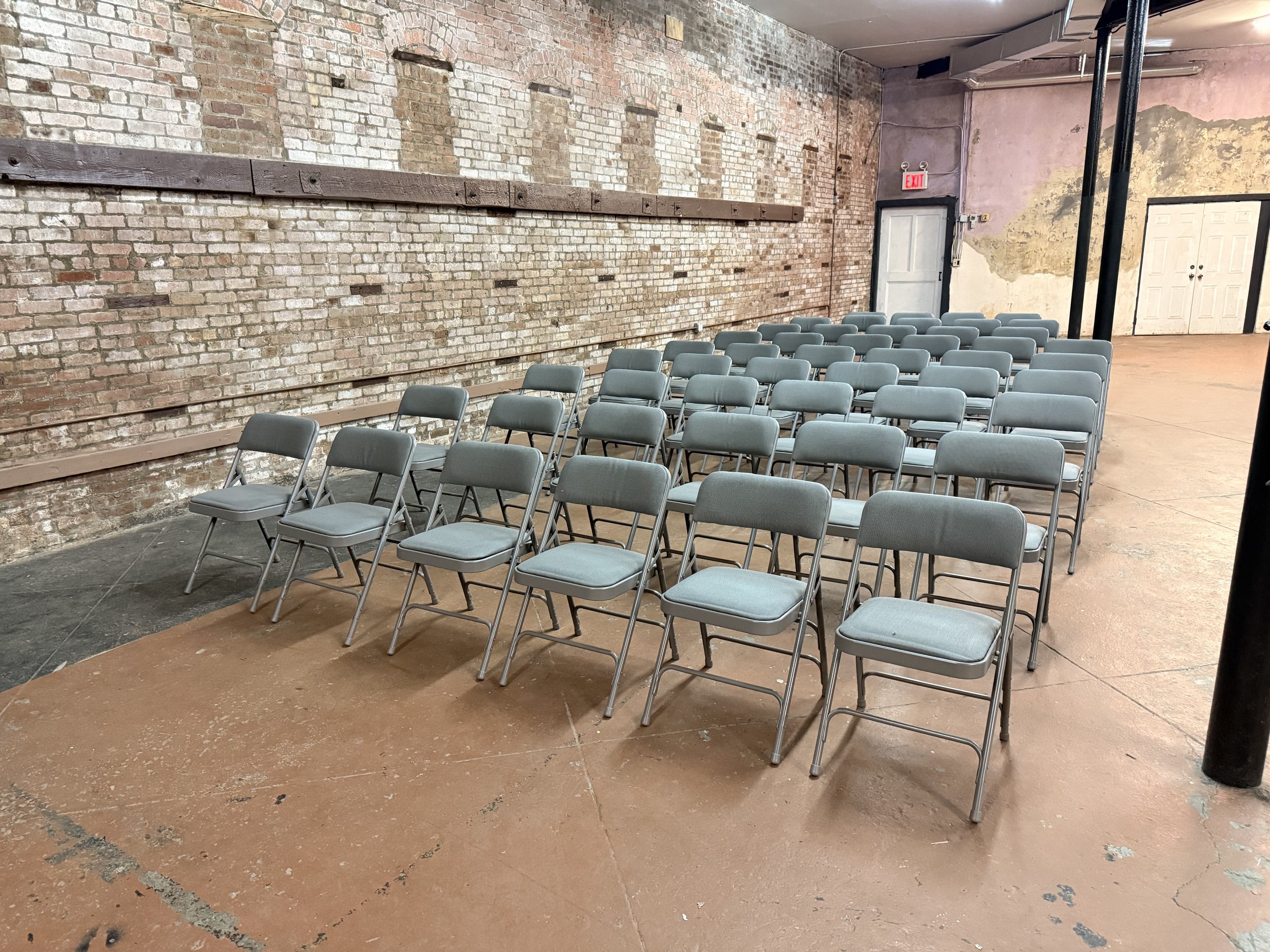 50 grey padded folding chairs