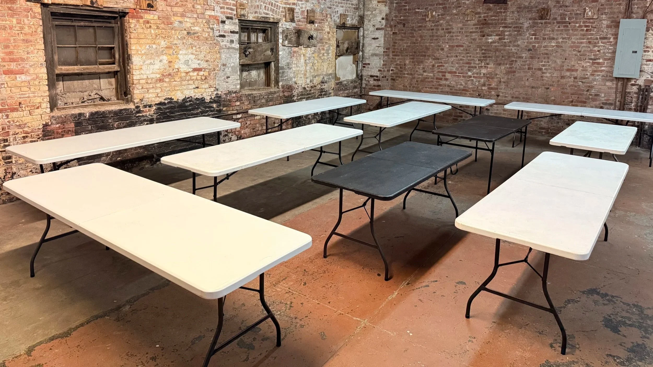 Plastic folding tables