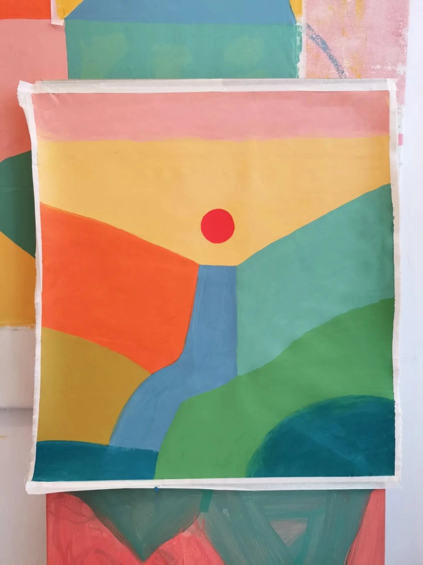 Studio view

#acryliconcanvas #70cmx80cm #collage #waterfallwithsun