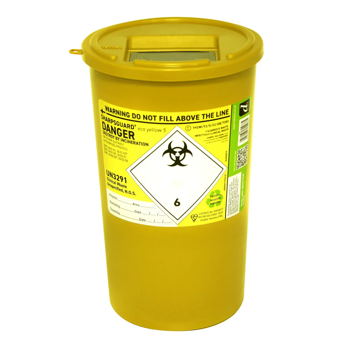 5 Litre Sharps Container - Available in all Colours