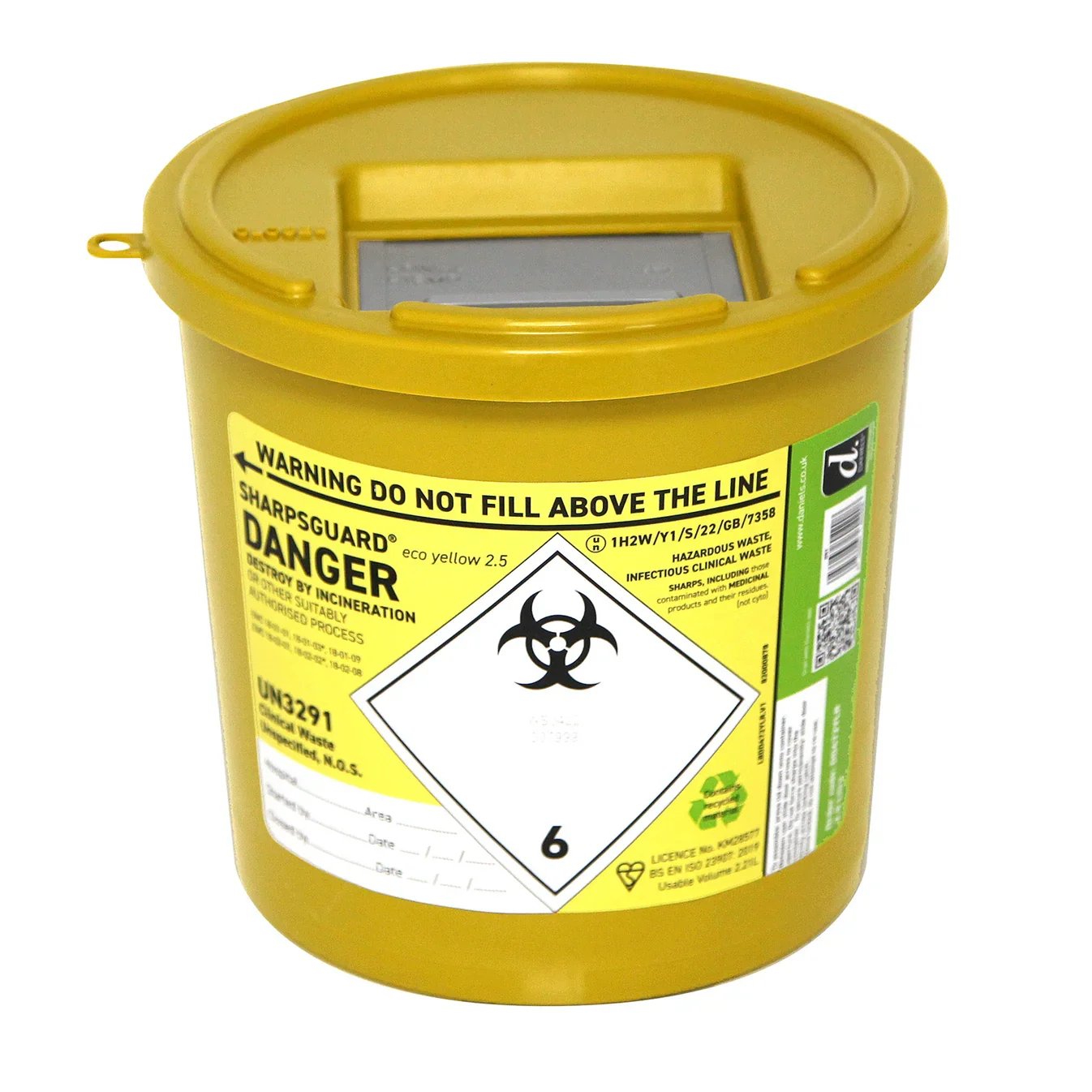 2.5 Litre Sharps Container - Available in all Colours