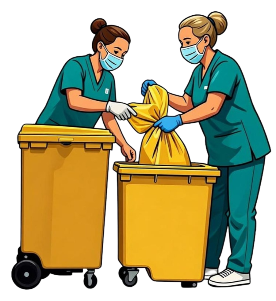 care home staff disposing of Yellow Bag waste Northwest