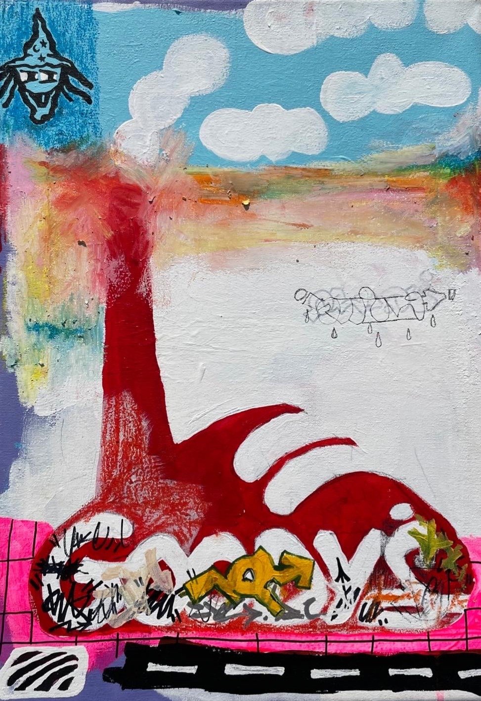 MIXED MEDIA ON CANVAS