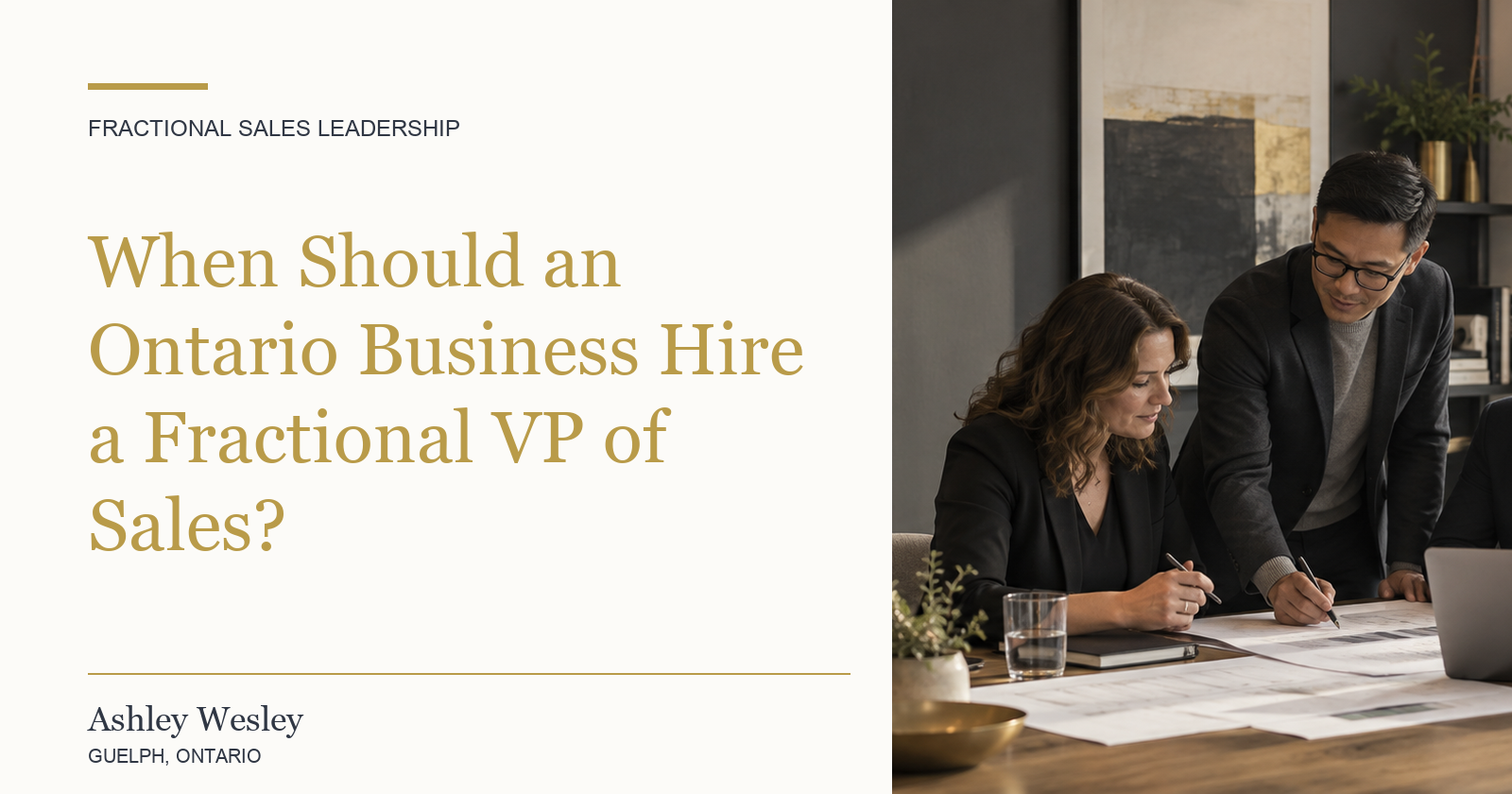 When Should an Ontario Business Hire a Fractional VP of Sales?