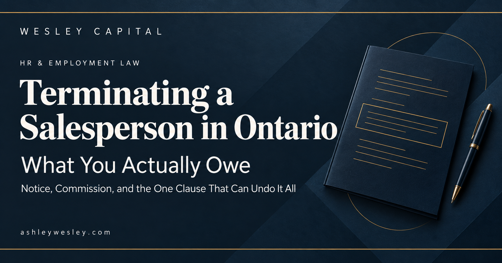 Terminating a Salesperson in Ontario: What You Actually Owe (Notice, Commission, and the One Clause That Can Undo It All)