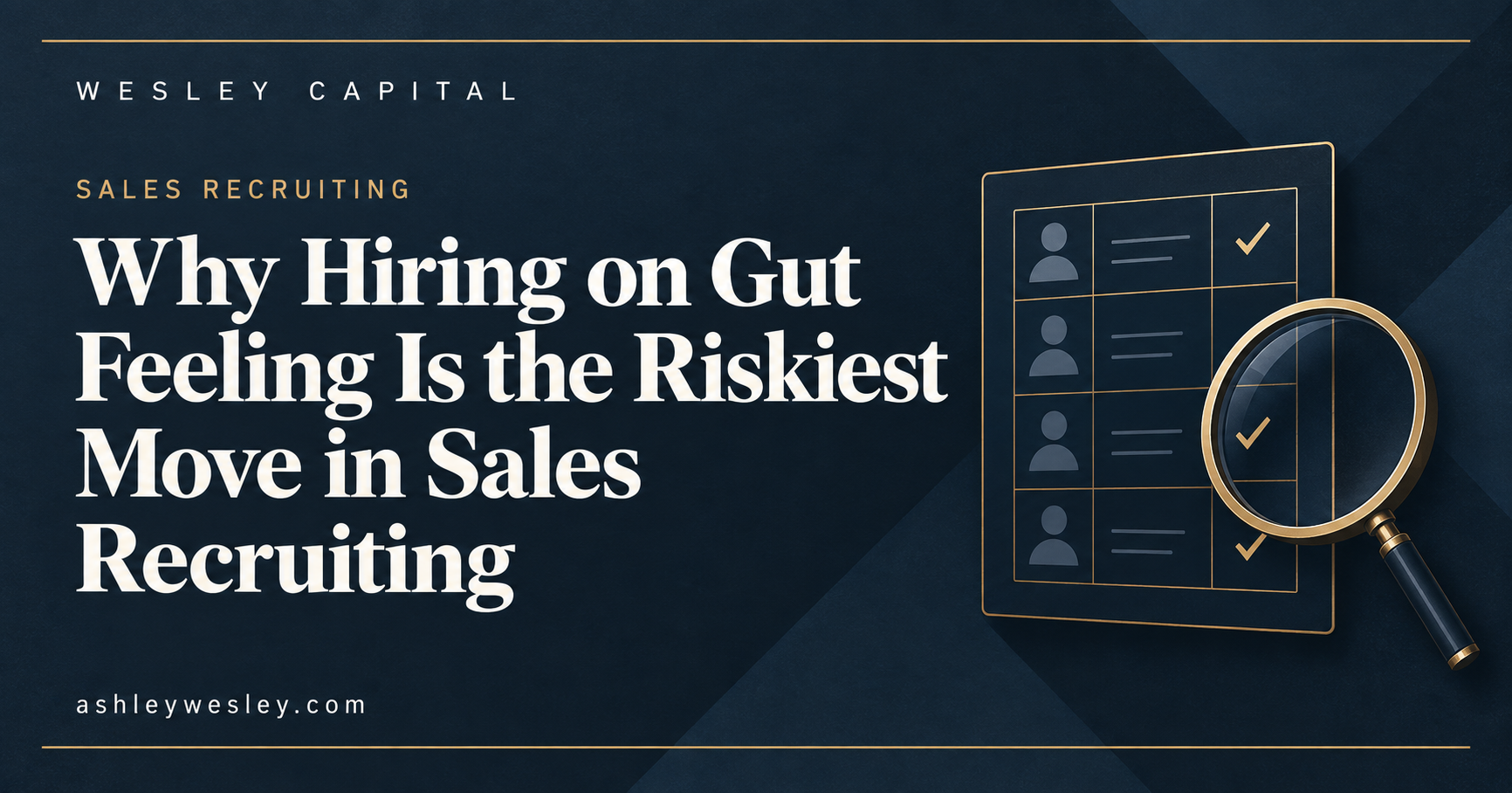 Why Hiring on Gut Feeling Is the Riskiest Move in Sales Recruiting