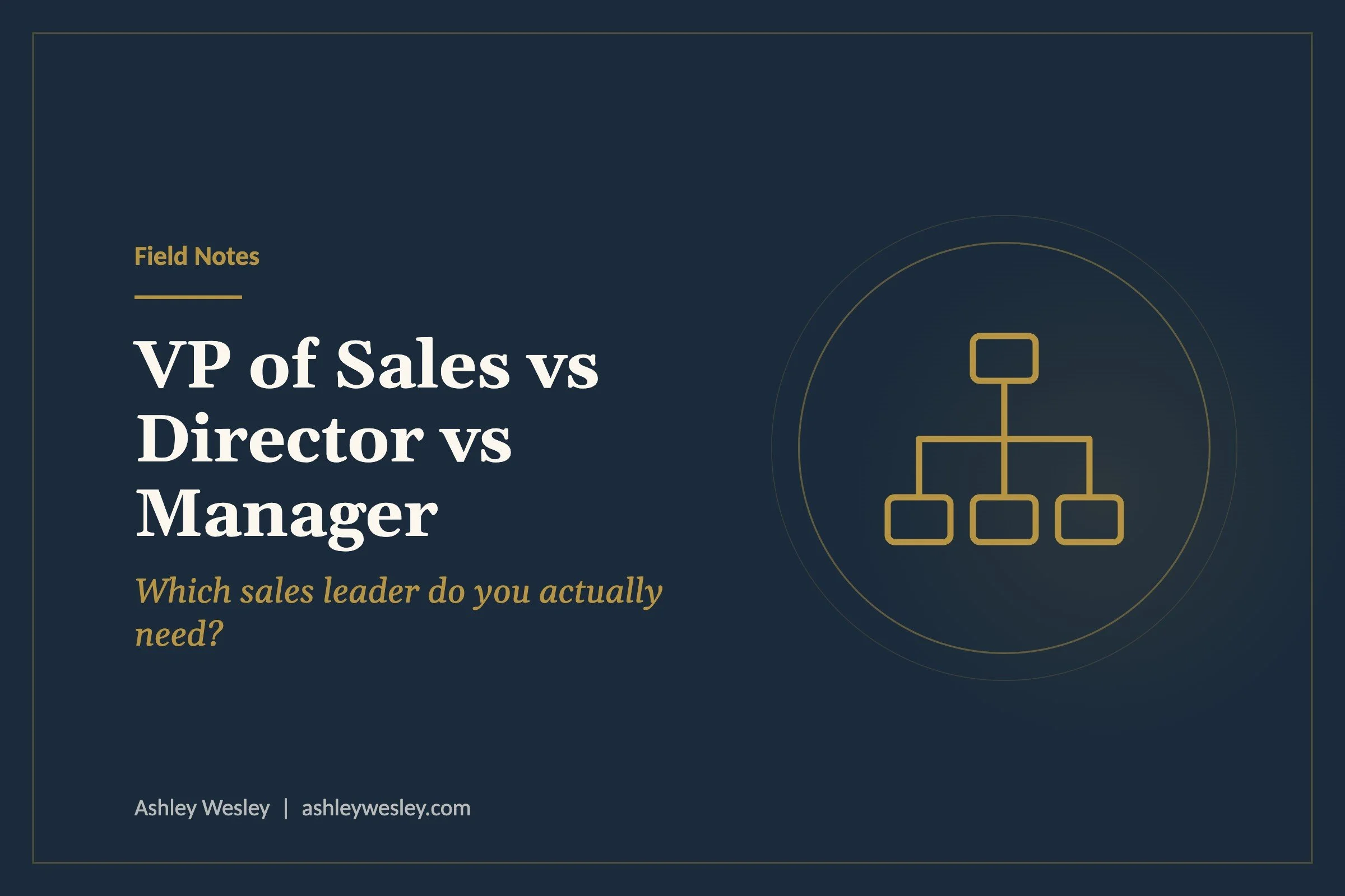 VP of Sales vs Sales Director vs Sales Manager: Which Sales Leader Do You Actually Need?