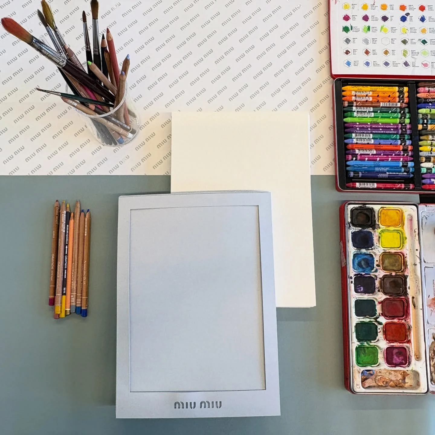 Thank you @miumiu for having me for a three day trunk show for VIP clients showcasing the new collection at the showroom at prada. I got to wear an outfit from the new collection 😍 Using all @carandache kindly gifted to me by @purplepr, they are my 