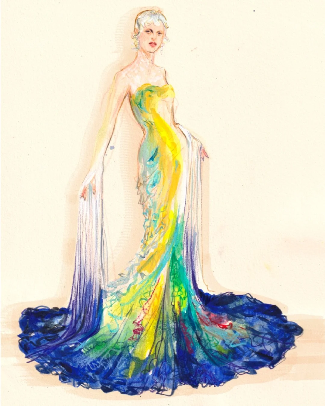 One of my two favourite looks from the #metgala2026 @metmuseum @emmachamberlain wearing @muglerofficial Original artwork with a little Digital play on the second one 🤍 @audreynuna wearing @robertwun I really love theme this year 💫 #metgala #fashion