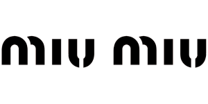 Miu Miu logo in black text on a white background.