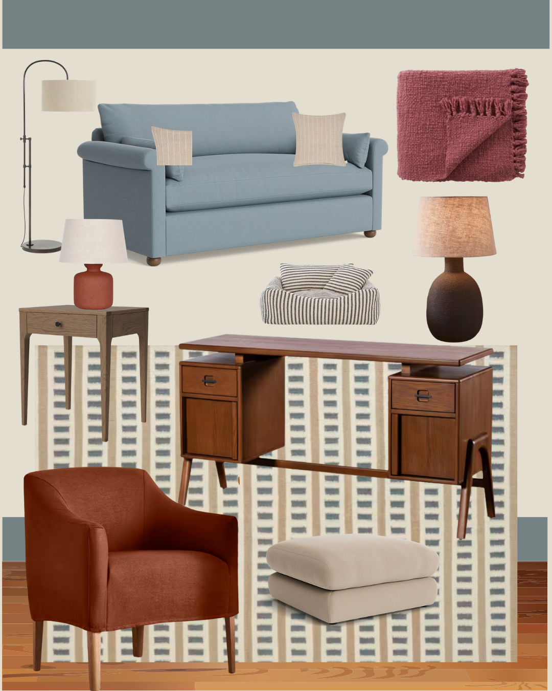 A cosy, creative home office concept inspired by my visit to the Loaf Shack in Solihull. Designed with Loaf furniture, a vintage-feel G Plan desk, and soothing Farrow & Ball tones for a relaxed, spacious workspace.