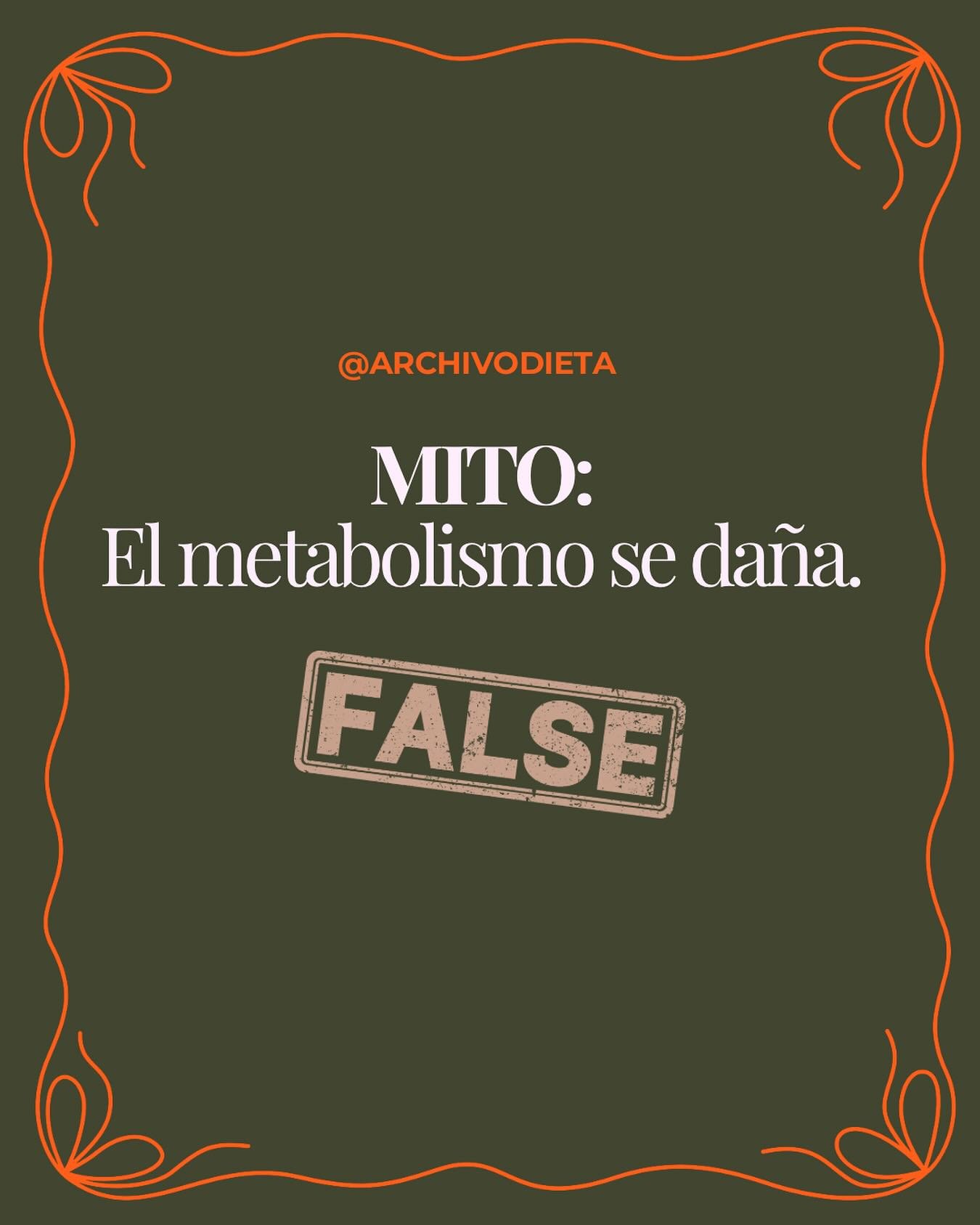 ❌ FALSO: tu metabolismo no se da&ntilde;a, se adapta.

Cuando haces dietas extremas, tu cuerpo reduce su gasto energ&eacute;tico para sobrevivir. Eso no es &ldquo;metabolismo roto&rdquo;, es biolog&iacute;a protectora.

Se llama adaptaci&oacute;n met