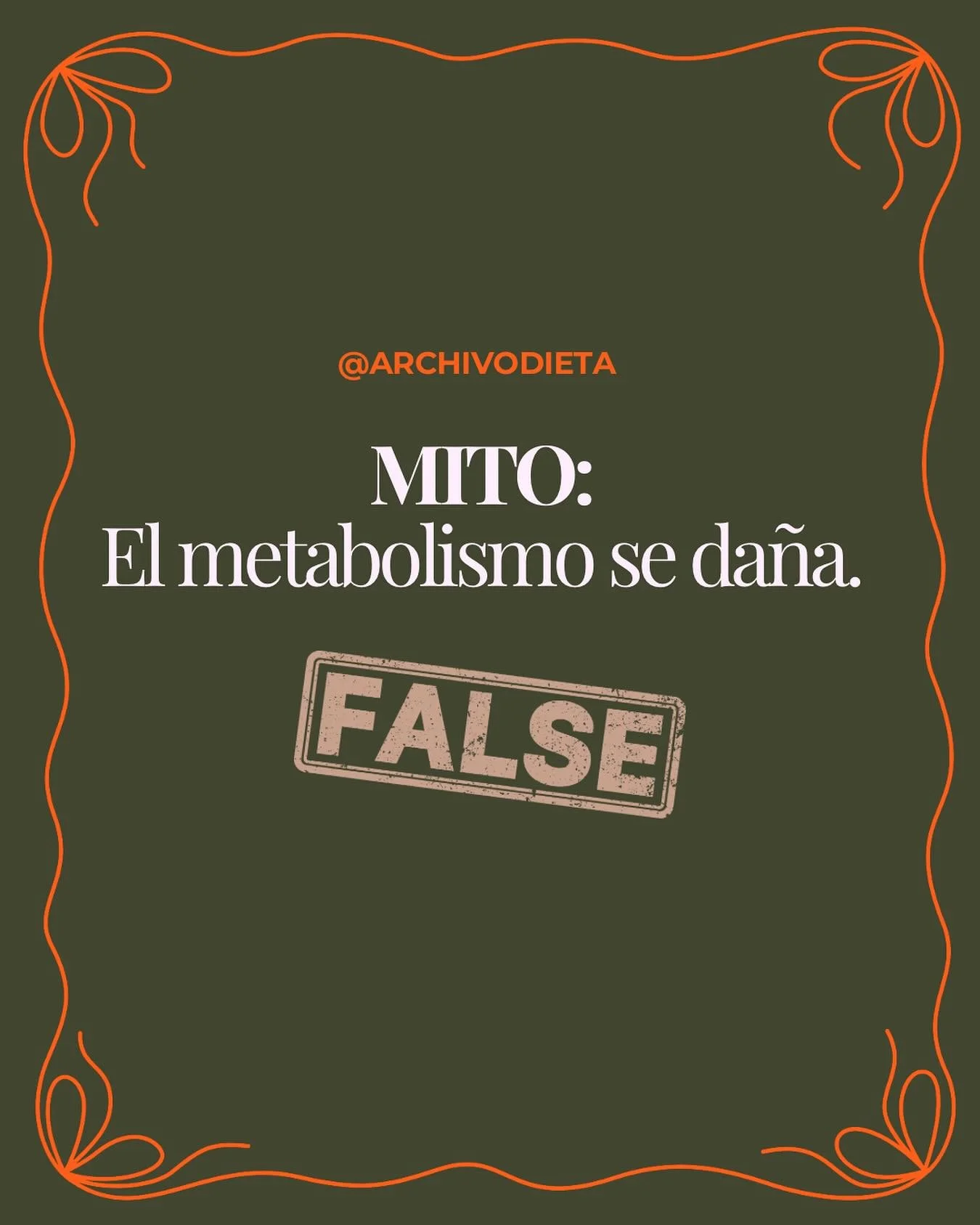 ❌ FALSO: tu metabolismo no se da&ntilde;a, se adapta.

Cuando haces dietas extremas, tu cuerpo reduce su gasto energ&eacute;tico para sobrevivir. Eso no es &ldquo;metabolismo roto&rdquo;, es biolog&iacute;a protectora.

Se llama adaptaci&oacute;n met
