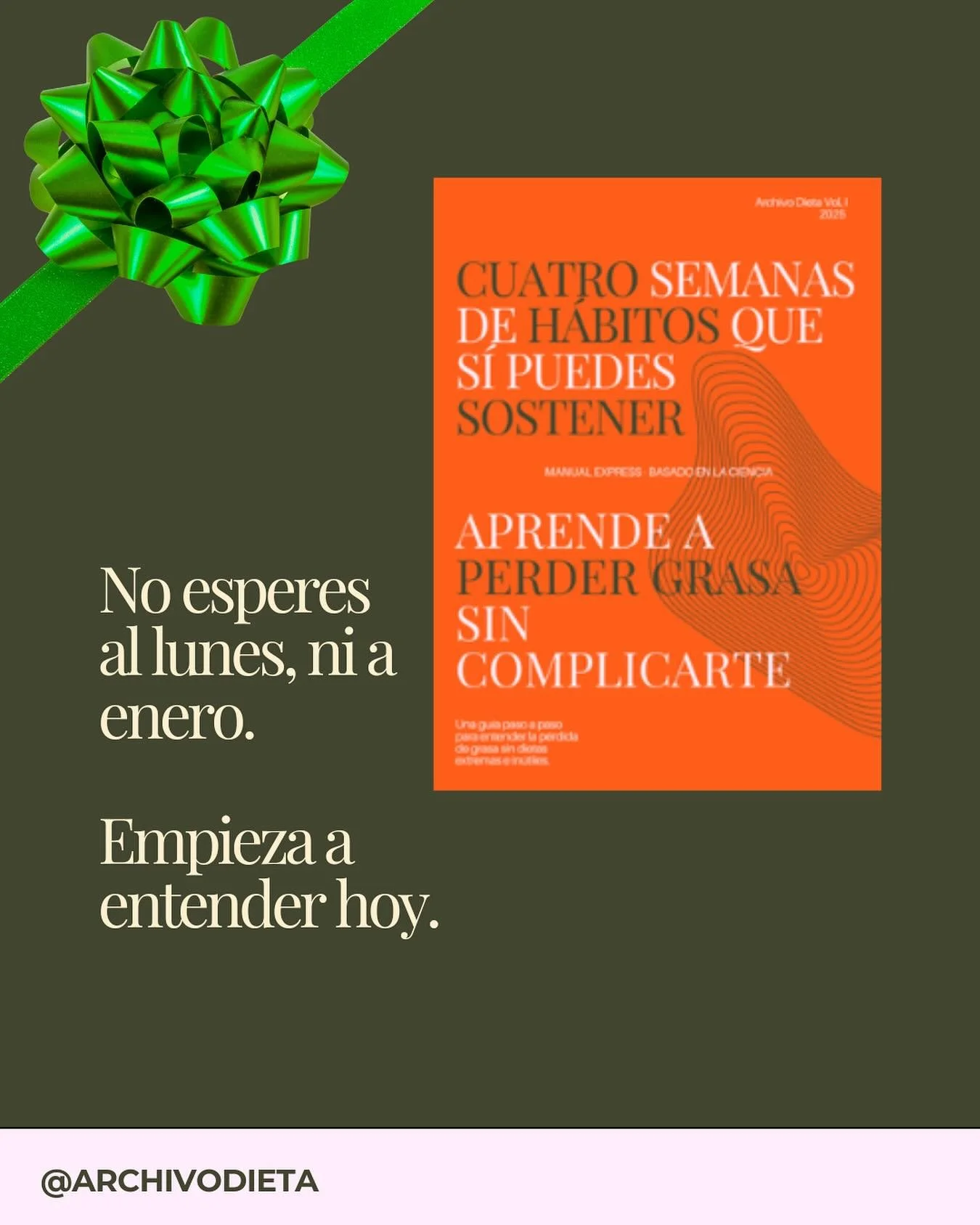 Empieza con conocimiento, no con culpa ❤️

La mayor&iacute;a espera a enero para cambiar. Pero lo que m&aacute;s cambia los resultados no es el mes, sino la mentalidad con la que empiezas.

Archivo Dieta Vol. I no te ense&ntilde;a a restringirte, te 