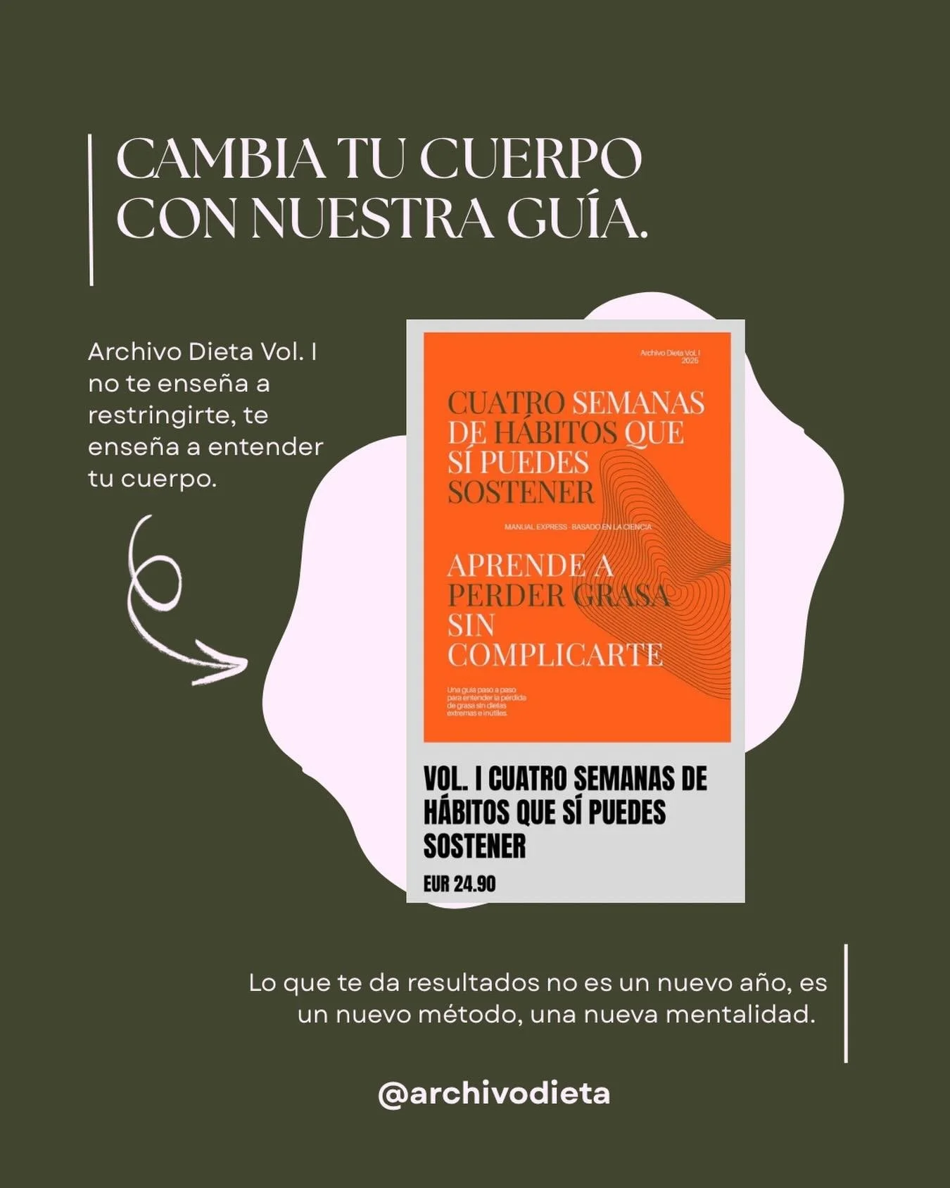 Ya probaste todas las dietas, bajas, subes, te frustras y vuelves a empezar. No te falta disciplina, te falta claridad.

Por eso cre&eacute; Archivo Dieta Vol. I, una gu&iacute;a de cuatro semanas de h&aacute;bitos que s&iacute; puedes sostener.

Una