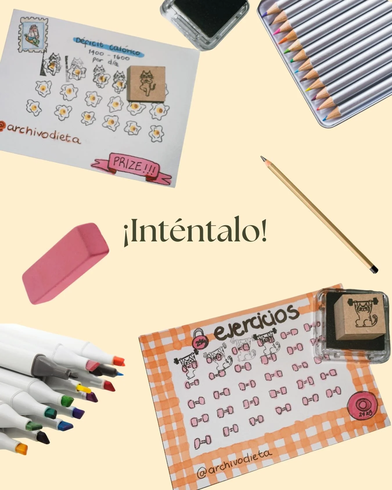 Este 2026 seguimos h&aacute;bitos de manera creativa🤓. Intenta salir de lo digital y hacer tus propias punchards o stampcards para seguir con Archivo Dieta. 

Al final de las cuatro semanas te puedes prometer premios 🧡La motivaci&oacute;n puede ref