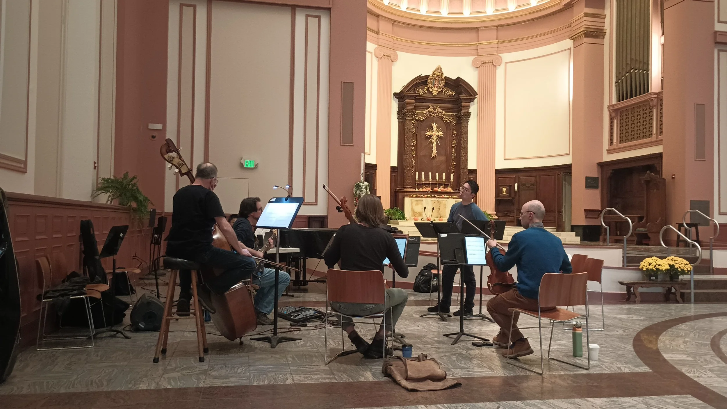 Rehearsals at St. Paul's Cathedral, Boston.