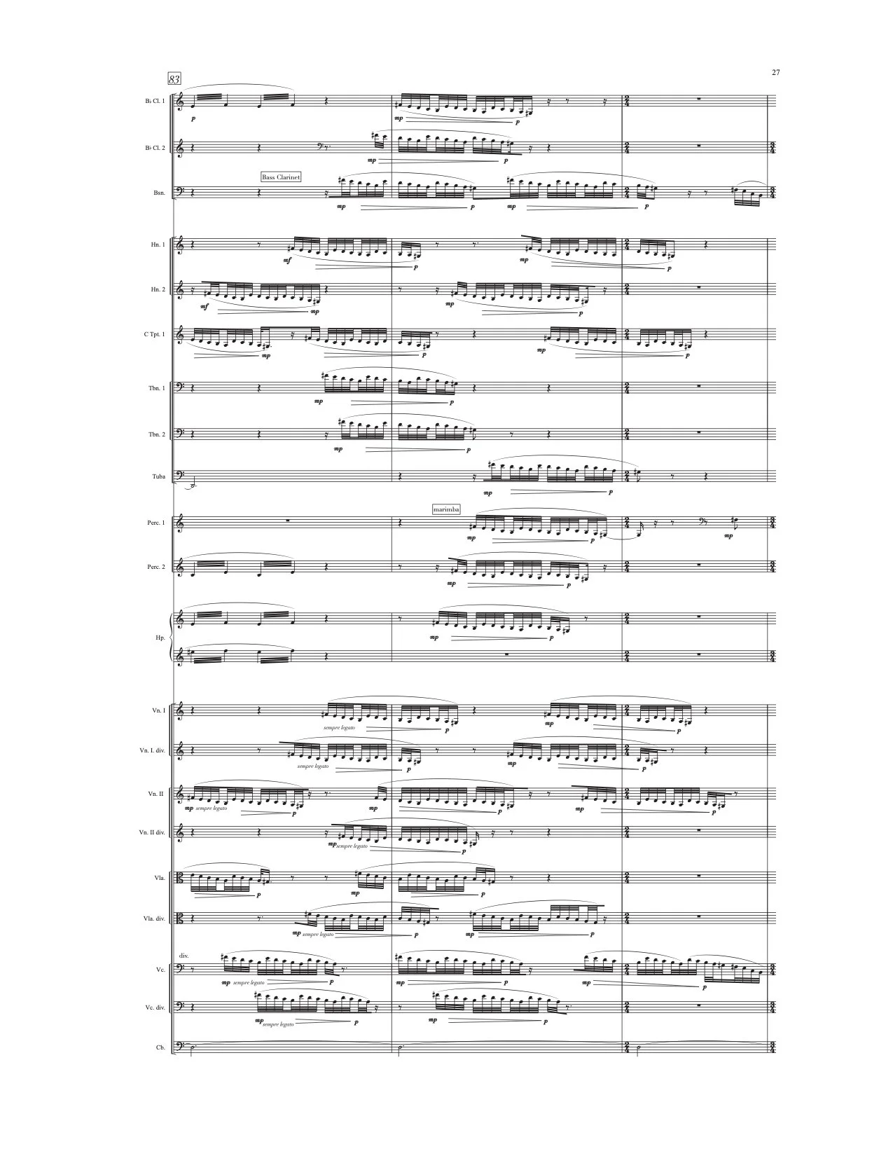 Score excerpt from Movement 1: Awakenings