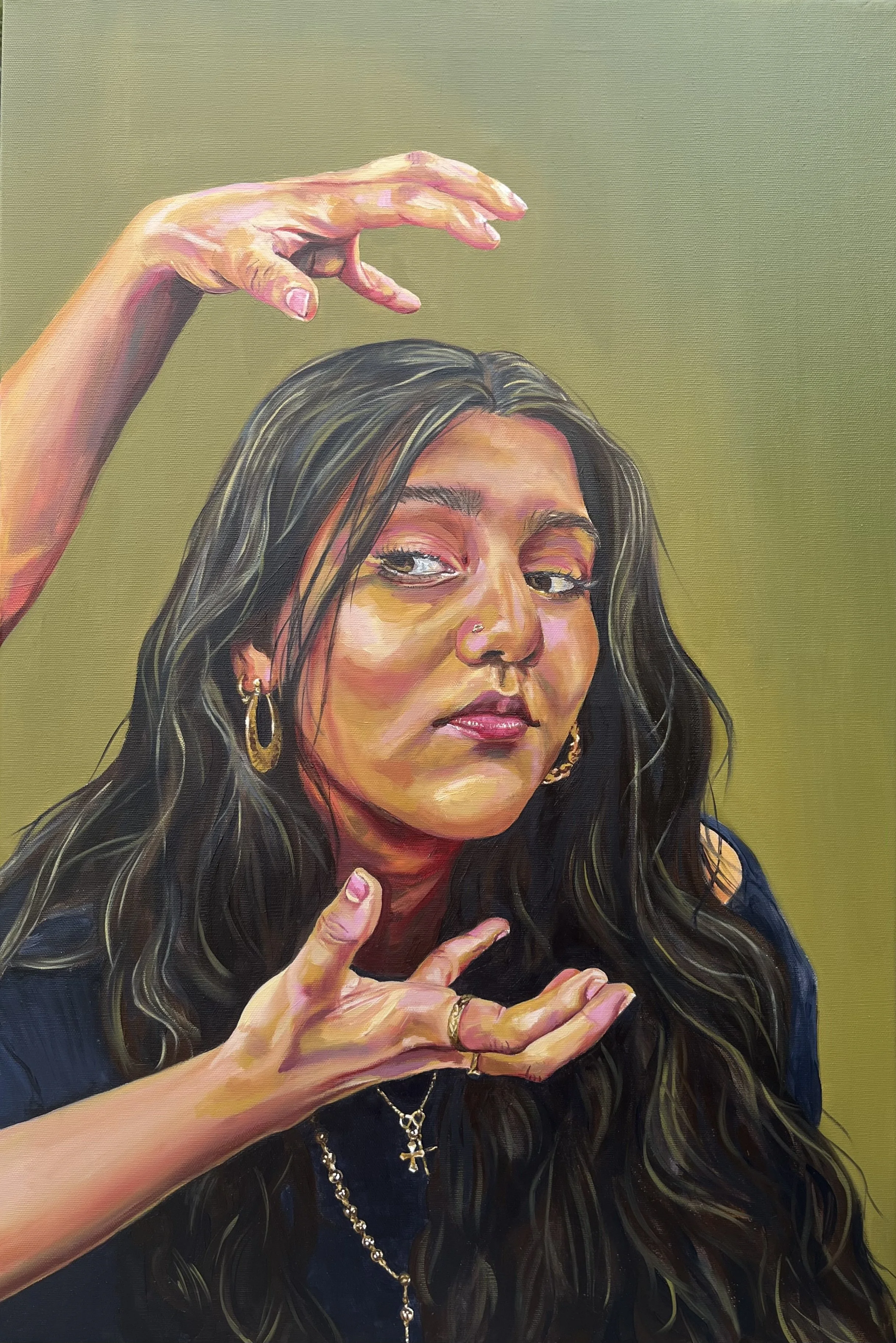 ‘Framed’ oil painting 50x75 cm