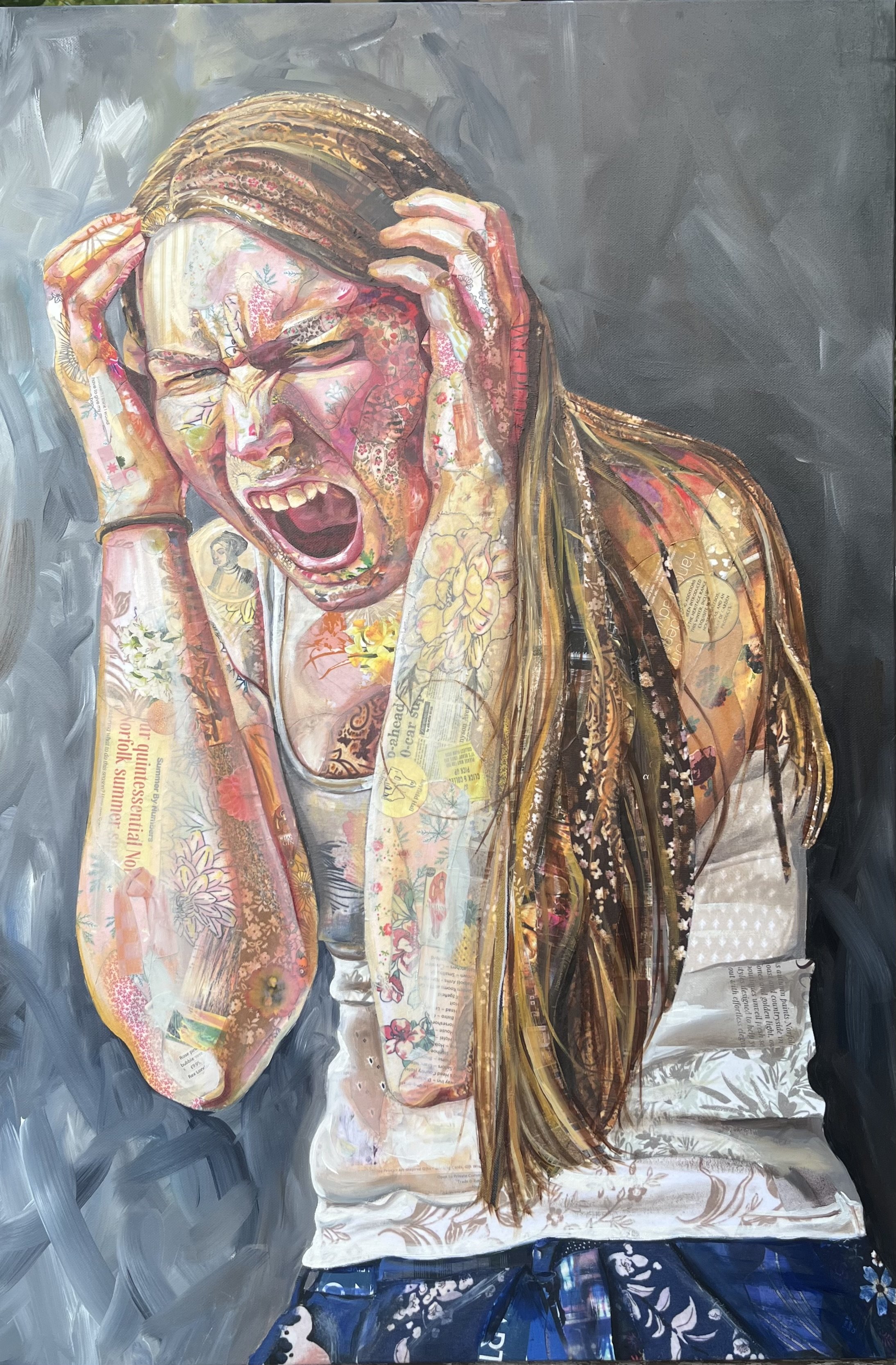 ‘Overwhelmed’ mixed media 61x91.4 cm