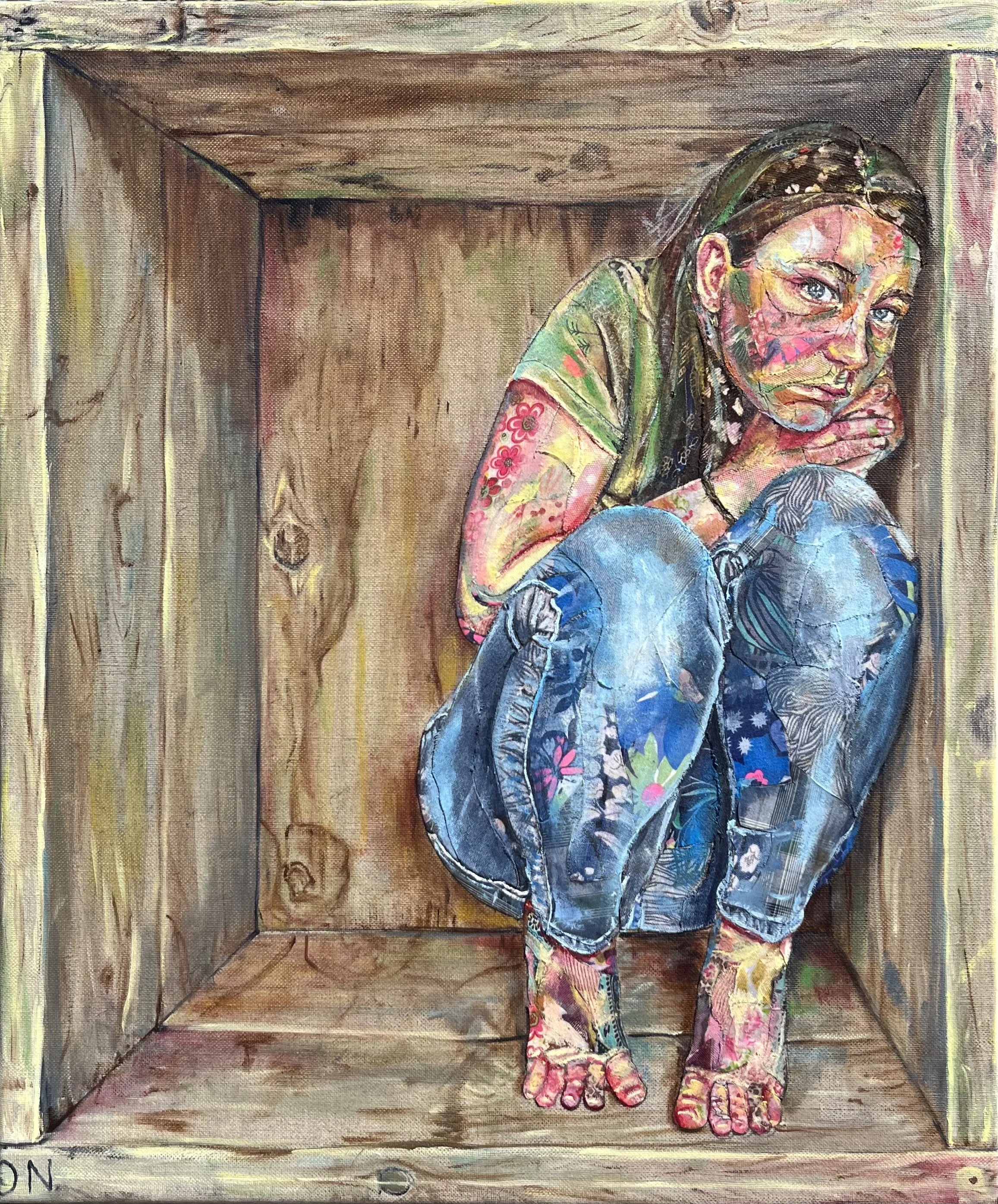 ‘Boxed In’ mixed media 