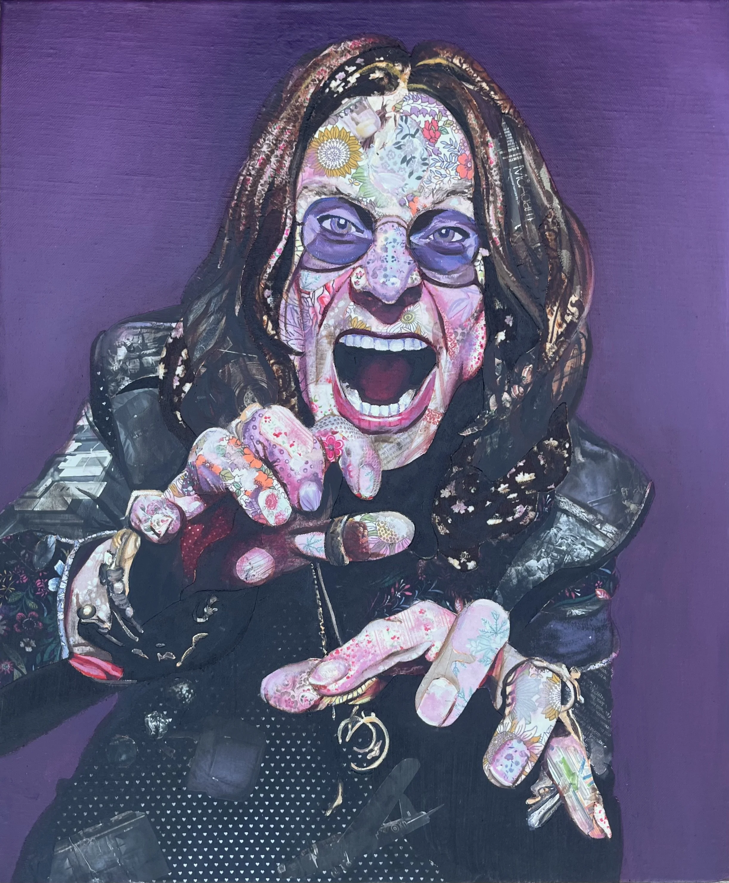 ‘Portrait of Ozzy Osbourne’ mixed media 50.5x61.5 cm