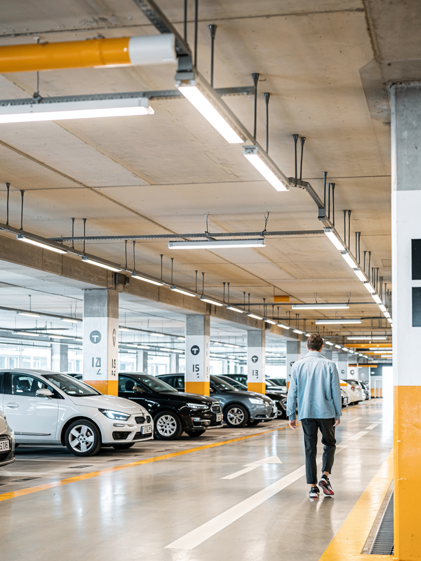 LED-Beleuchtung Parkgarage Schweiz – helle, energiesparende Garagenbeleuchtung für Sicherheit und Effizienz