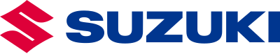 Suzuki-Logo in Blau mit rotem Symbol
