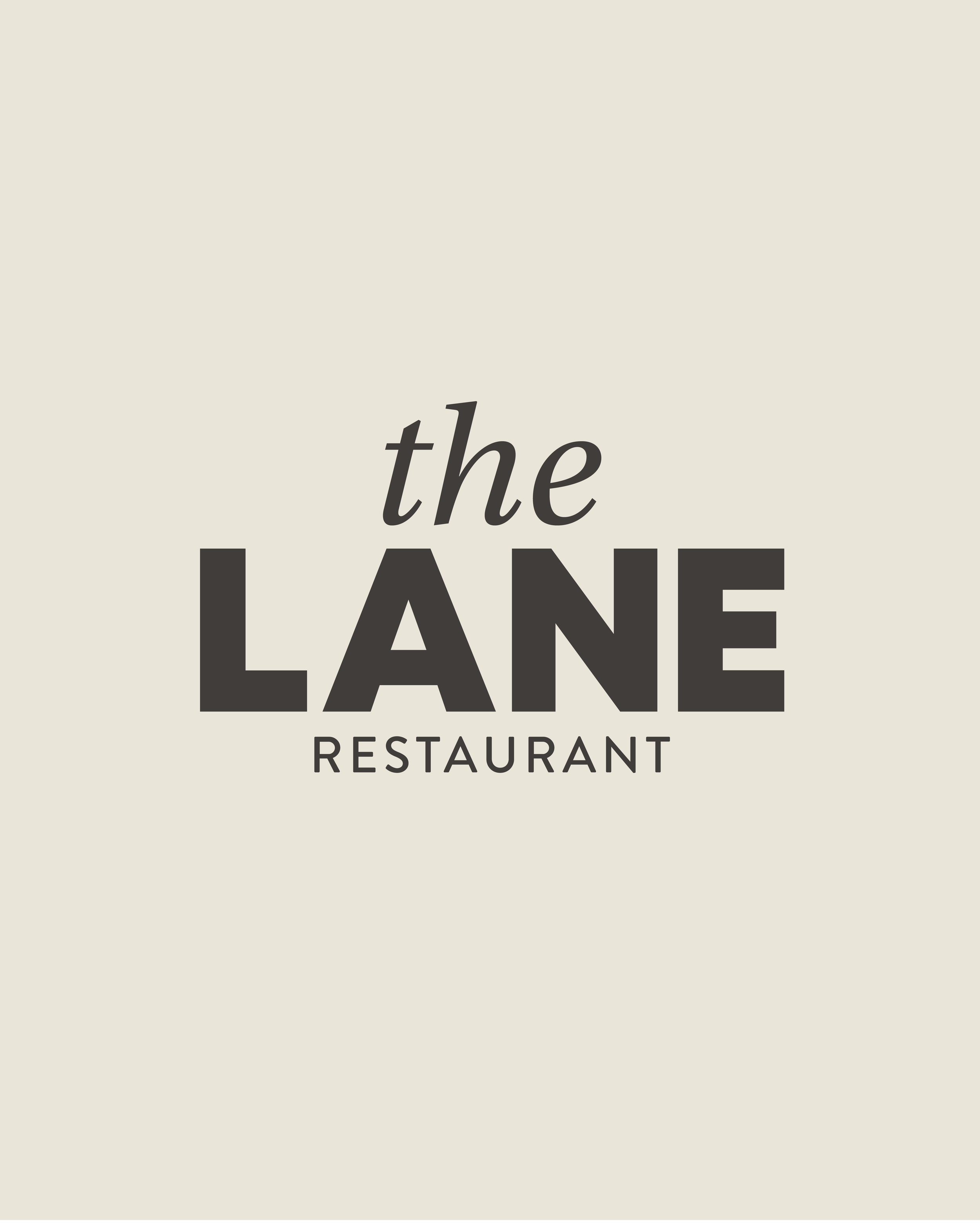 Logo for the restaurant 'The Lane' with the text 'the LANE RESTAURANT' in black font on a light background.