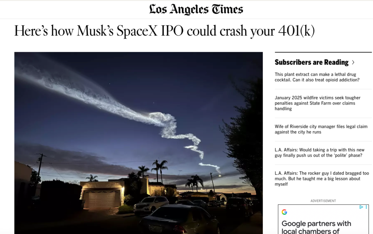 an image showing the criticism of the spacex ipo