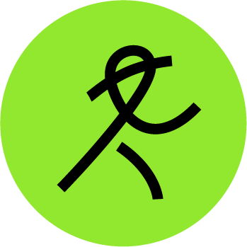 A black line drawing of a person with a large question mark on their head, inside a bright green circle.