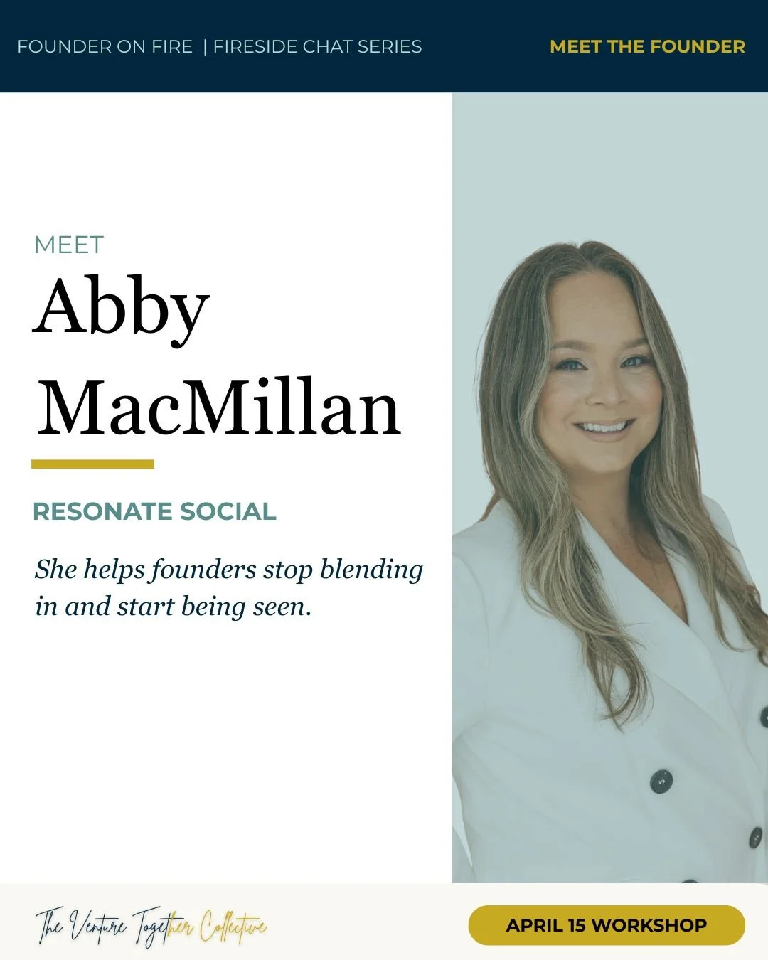 Sharing stories is the cornerstone of community, and this week we are sharing Abby MacMillan's.

Abby founded Resonate Social two years ago, and when you talk to her, you can feel that she has truly stepped into her passion. She'll tell you she never