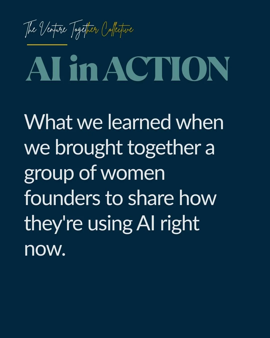 Yesterday, we brought together a small group of women founders to talk about how they're actually using AI -- where they're holding back, where they're doubling down, and what's working right now.

Everyone is at a different stage and that's what mad