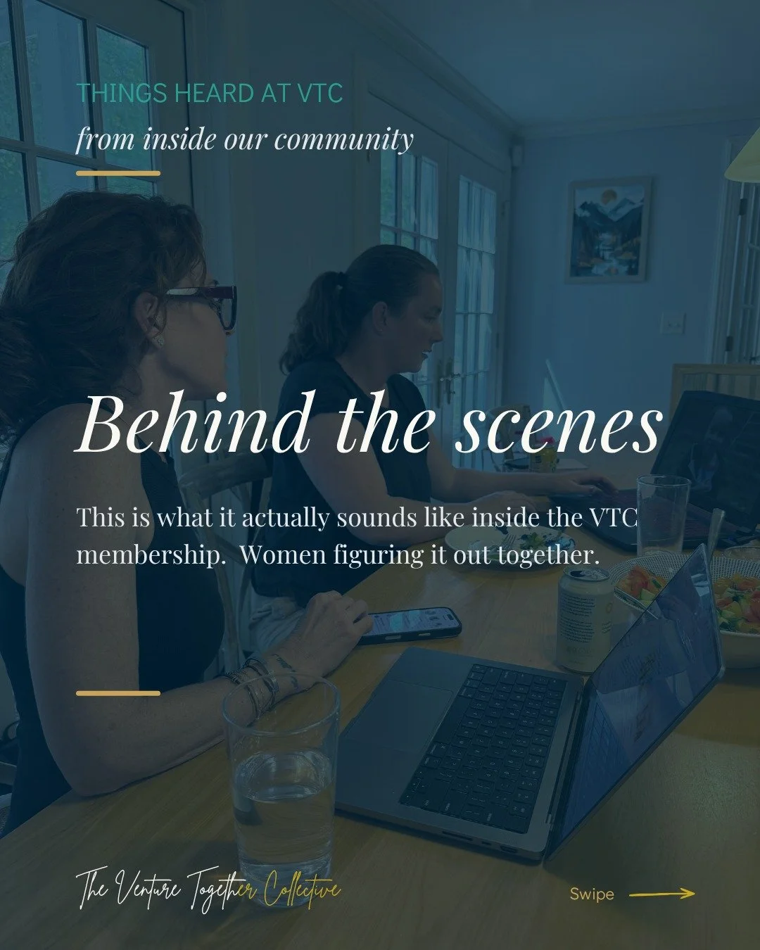 Things heard at VTC this week:

"It's group accountability. You come, you discover something about yourself or what you're doing -- and you know people are going to ask about it next month. So you're honest about where you're at. And you get tha