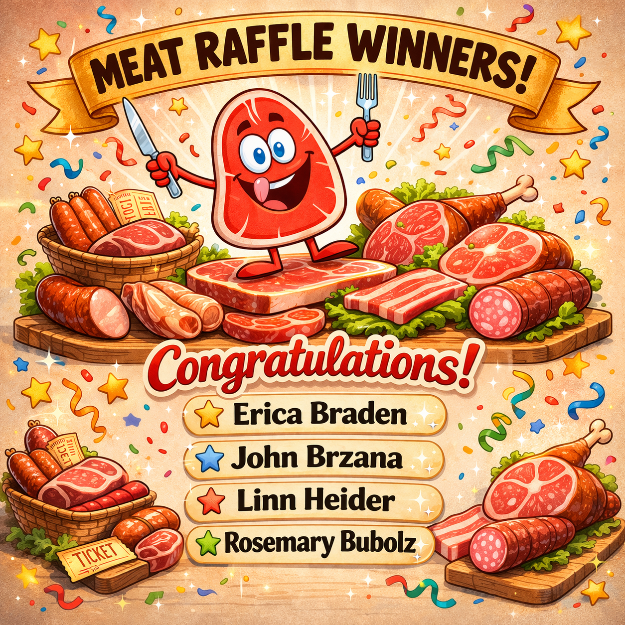 Meat Raffle Winners Announced!