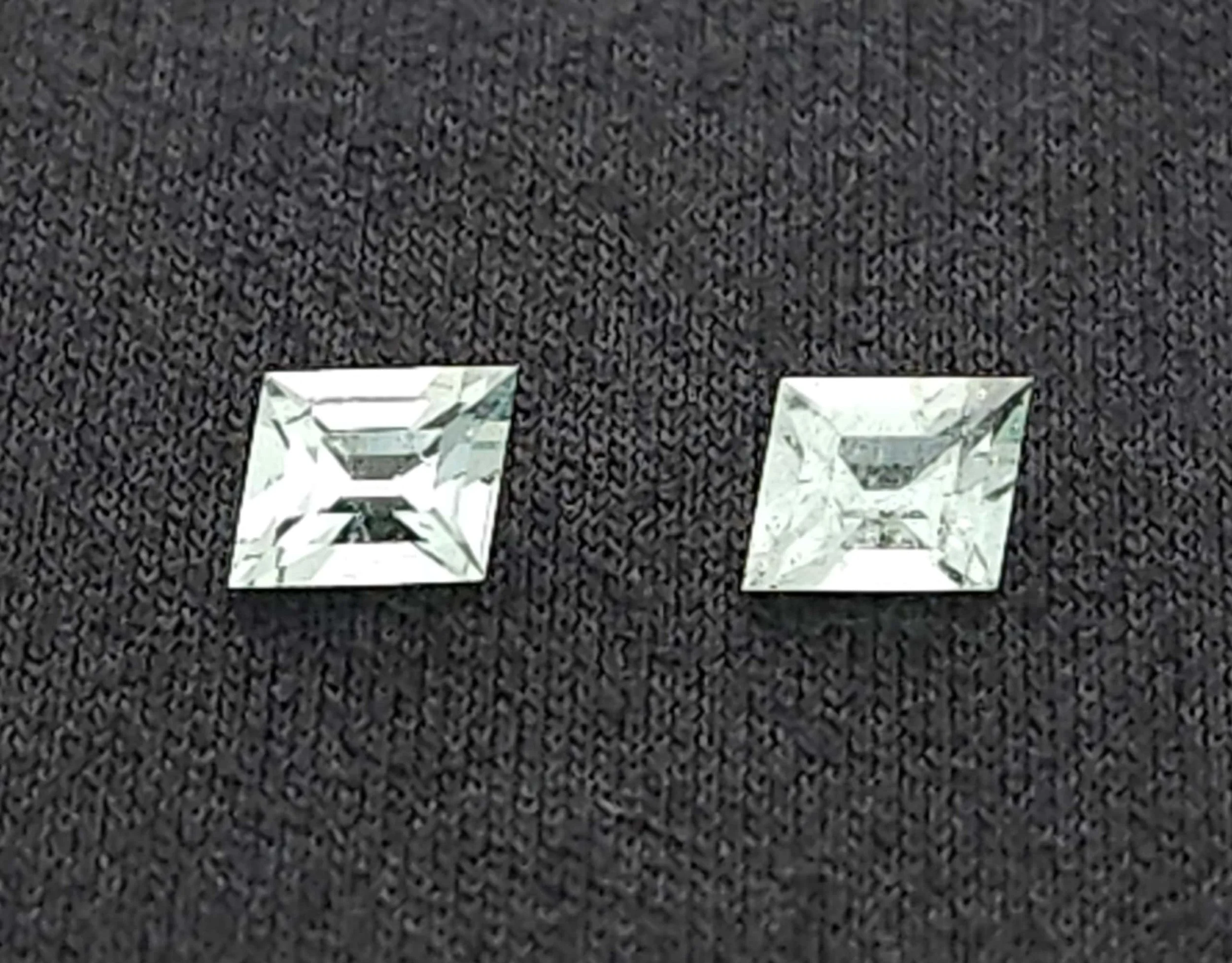 Custom Precision-Cut Light Green Beryl Gemstones - Pair #143-144