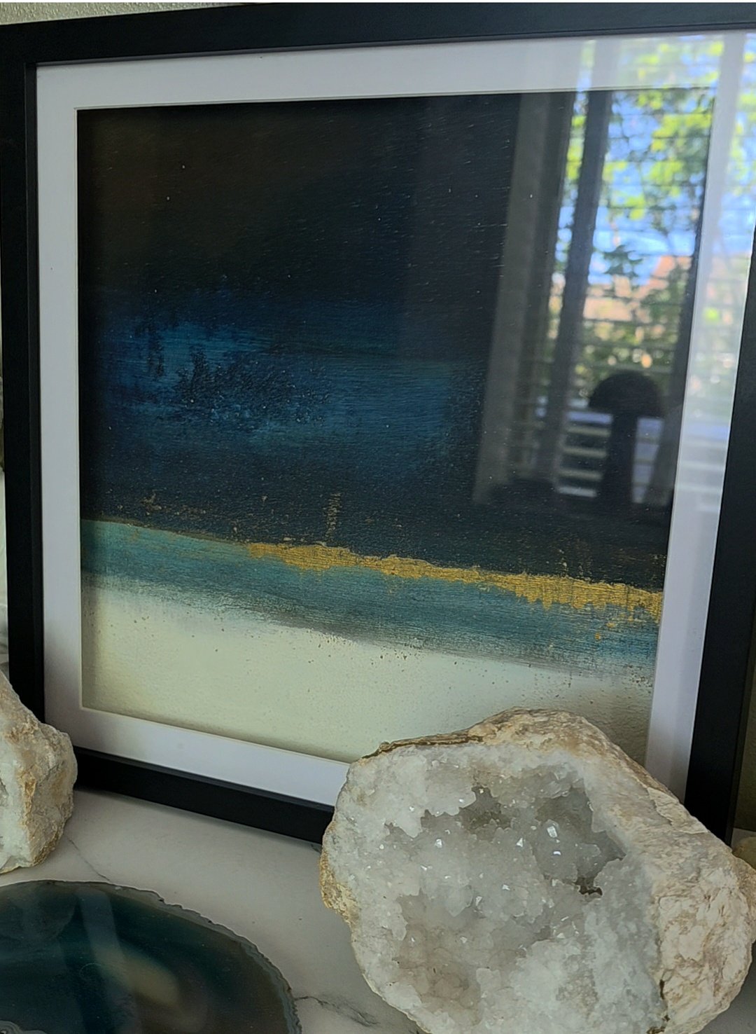 Abstract, textured art. 'Calming Horizon'. 
Contact me for prices.
