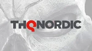 Logo of THQ Nordic with stylized text, where the letter 'Q' is in red.