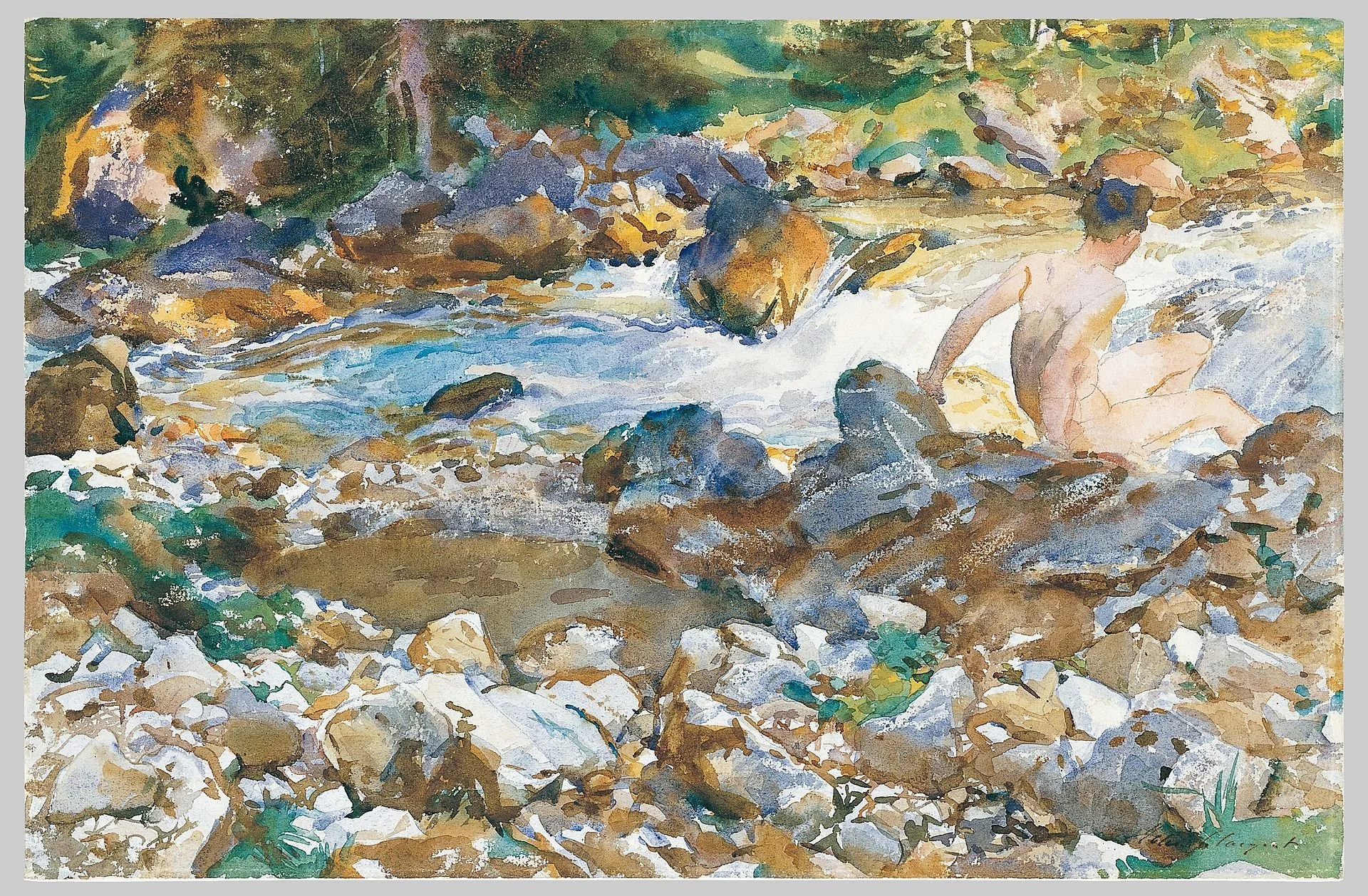 John Singer Sargent, “Mountain Stream” (c. 1907–1911)  [Courtesy of  Wikimedia]