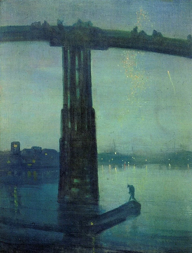 James McNeill Whistler, Nocturne: Blue and Gold – Old Battersea Bridge (c. 1872–75). Courtesy of Wikimedia Commons