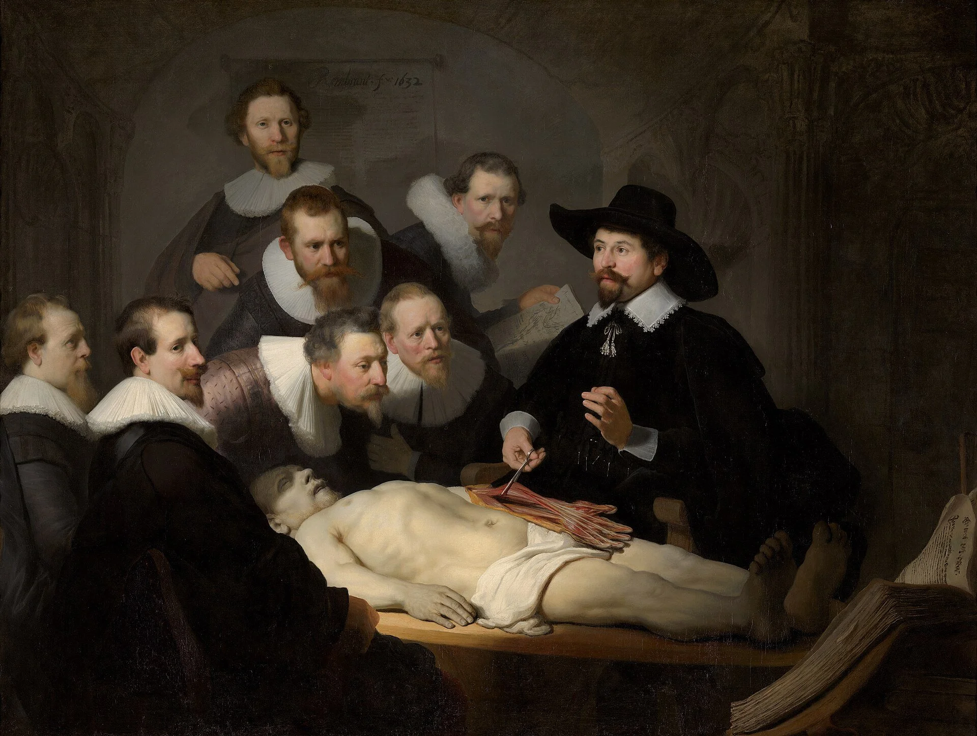 Rembrandt – The Anatomy Lesson of Dr. Nicolaes Tulp (1632). Courtesy of Wikimedia Commons