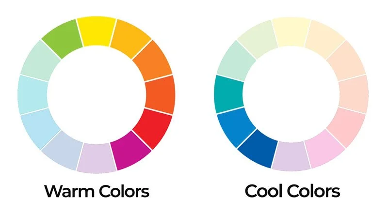 warm and cool color wheels