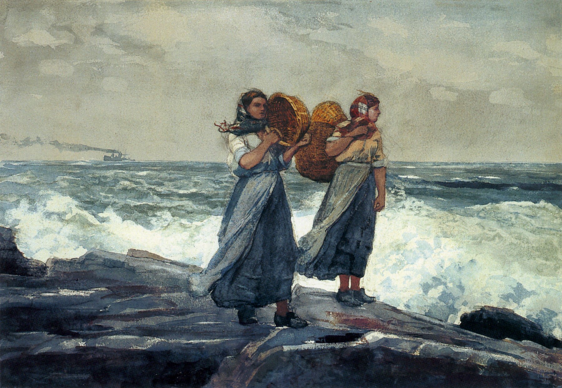 Winslow Homer - A Fresh Breeze (c.1881). watercolor