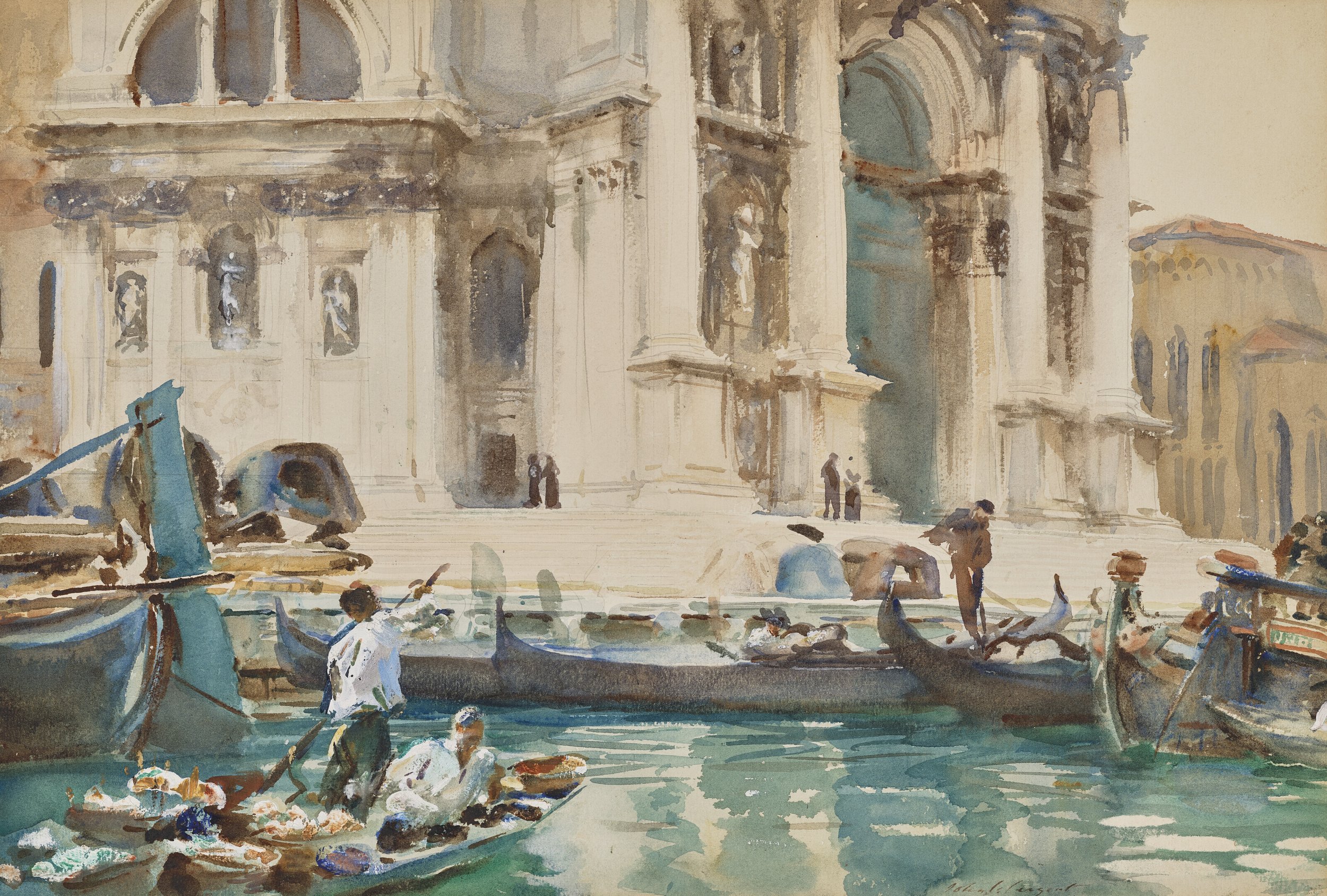 JOHN SINGER SARGENT (1856-1925) The Façade of La Salute, Venice. watercolor