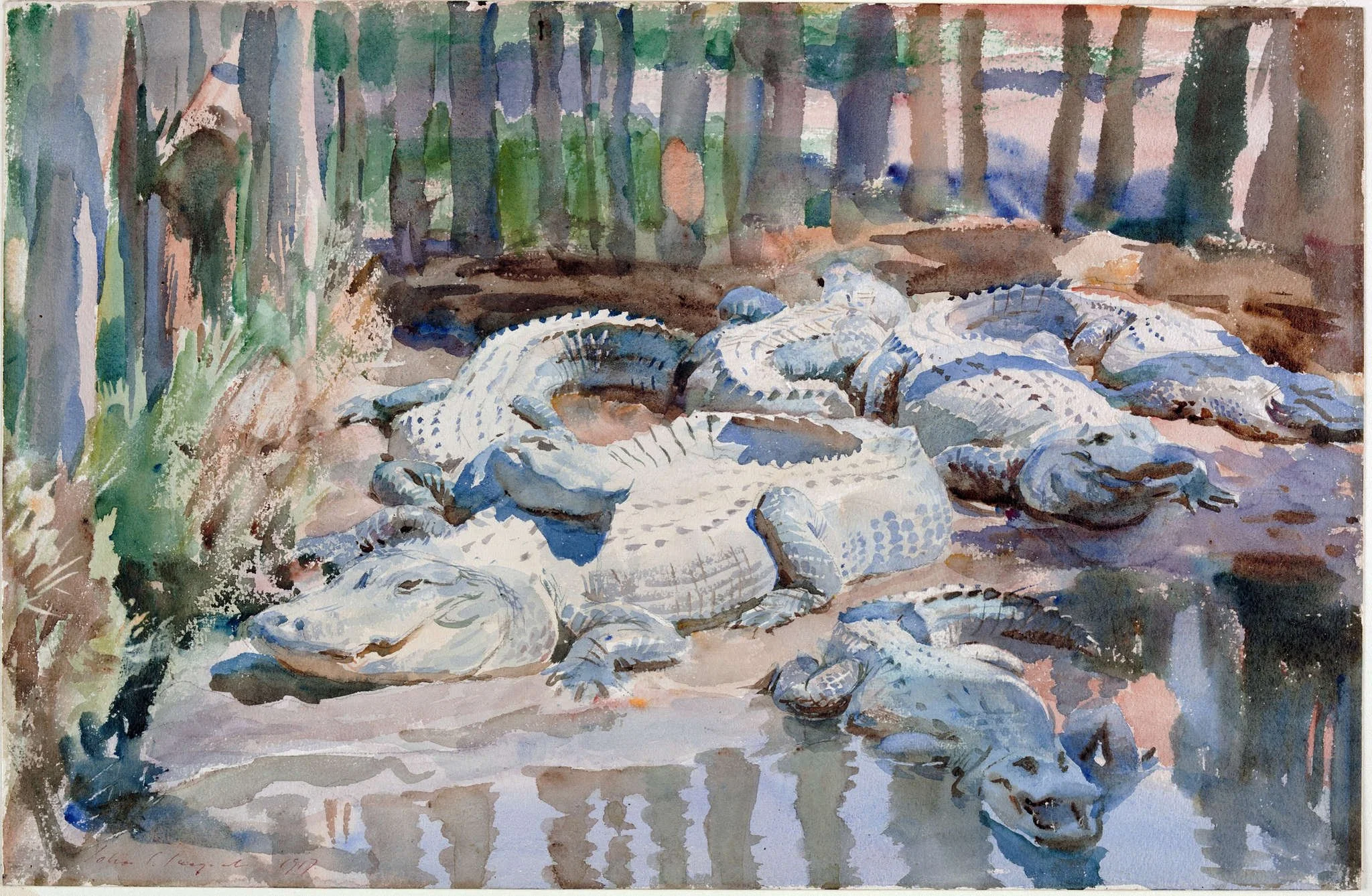John Singer Sargent's Muddy Alligators (1917). watercolor on paper