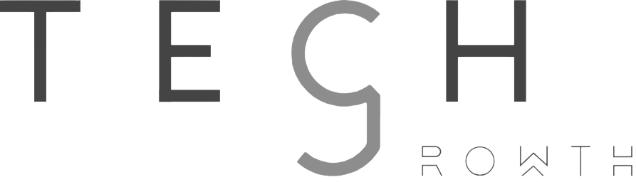 The word 'TECH' with the letter 'S' stylized as a gear, followed by the words 'GROWTH' in smaller font.