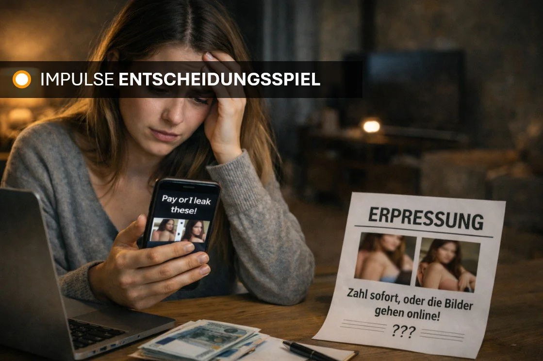 Erpressung mit Bildern: Jemand droht, private Bilder von dir zu veröffentlichen.